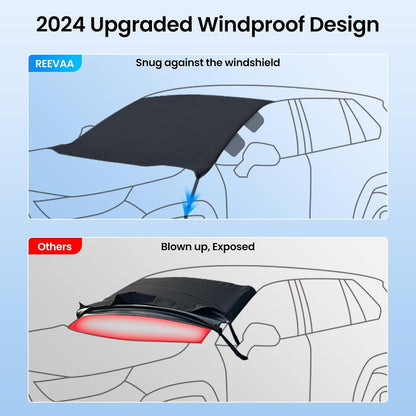 REEVAA Upgraded Car Windshield Cover for Ice & Snow [Military-Grade Protection] Secure Fit Weatherproof Frost Cover, Winter Accessories