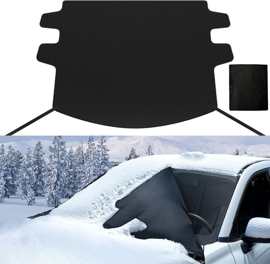 REEVAA Upgraded Car Windshield Cover for Ice & Snow [Military-Grade Protection] Secure Fit Weatherproof Frost Cover, Winter Accessories