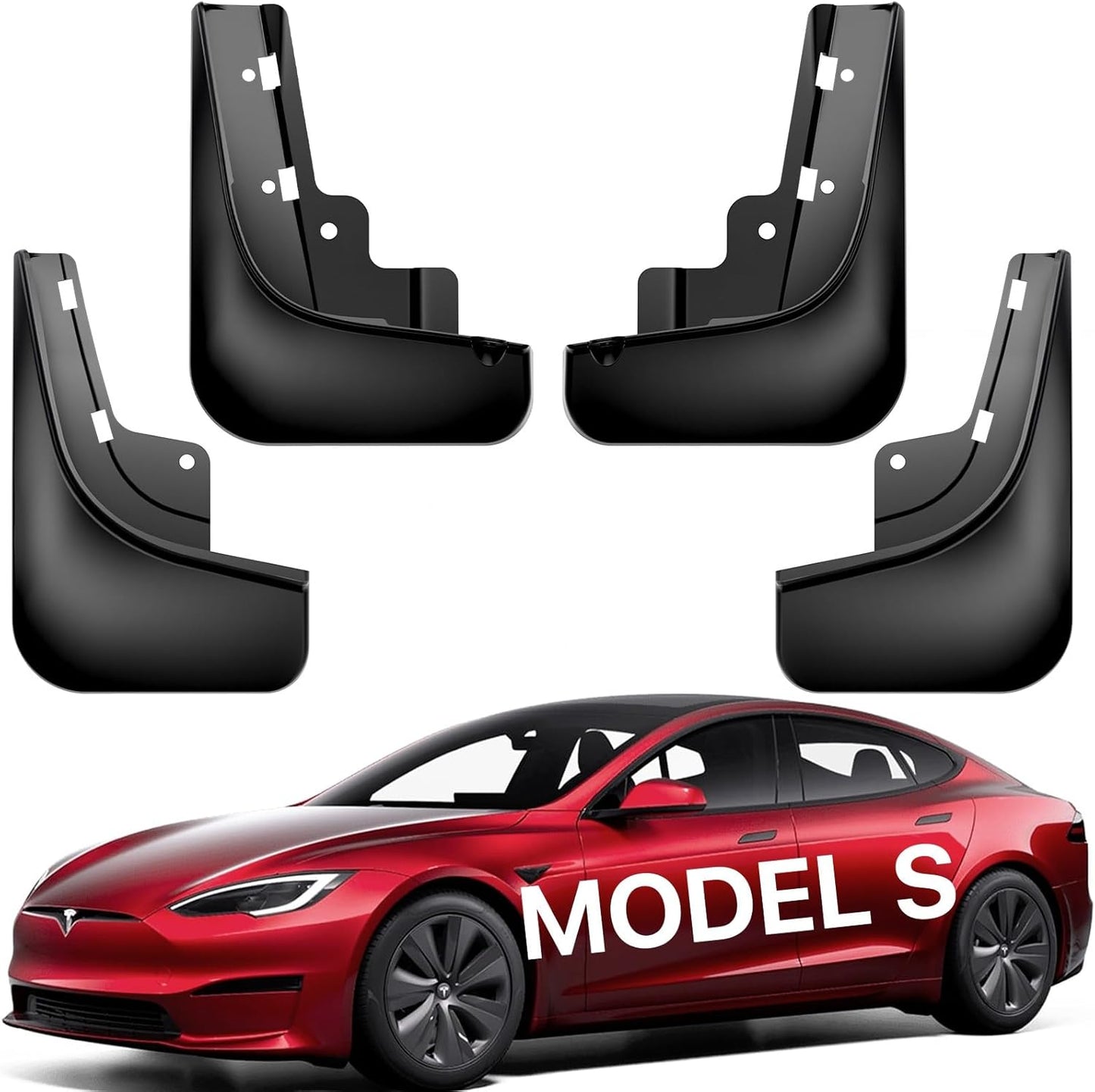 REEVAA 2024 Upgrade Tesla Accessories - Mud Flaps [Military-Grade Upgrade] [No Drilling Required] All-Weather Mud Splash Guard Body Kits for Tesla Model S/X/3/Y